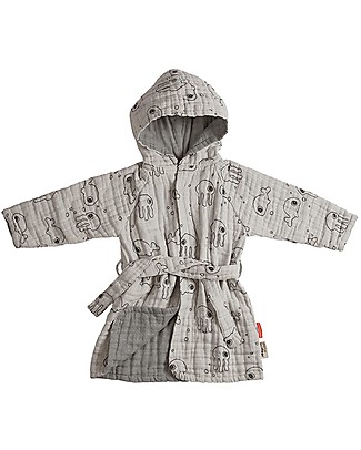 Done By Deer Accappatoio Sea Friends - Grigio - 100% cotone Accappatoi e Asciugamani