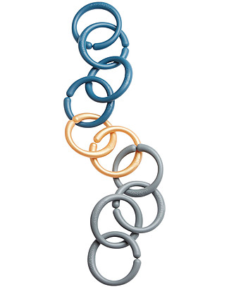 Done By Deer Anelli 2in1 Ganci e Gioco - Mix Blu Scuro Giochi Per Neonati