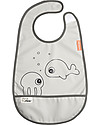 Done By Deer Bavaglino Impermeabile con Tasca Sea Friends - Grigio - Chiusura con Velcro Bavagli Impermeabili con Tasca