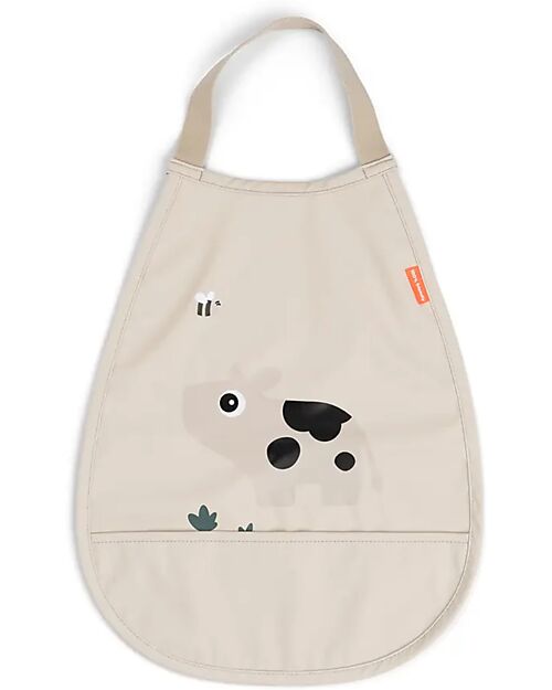 Done By Deer Bavaglino Pull Over - Impermebaile con Tasca - Tiny Farm - Sabbia Bavagli con Elastico