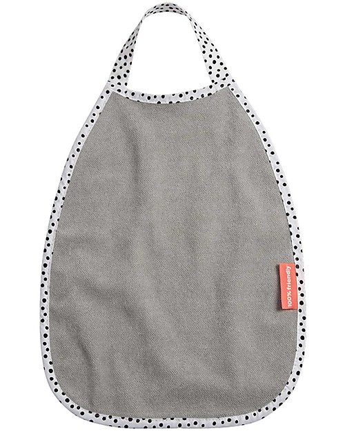 Done By Deer Bavaglino Pullover Impermeabile Happy Dots, Grigio - 100% Spugna di Cotone Bavagli con Elastico