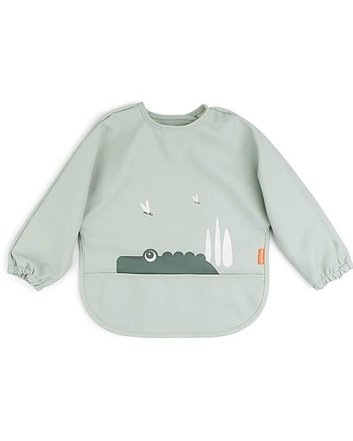 Done By Deer Bavaglio a Maniche Lunghe Impermeabile con Tasca - Croco - Verde - Certificato Oeko-Tex Bavagli con Maniche