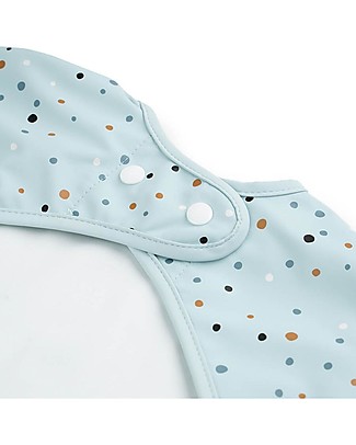 Done By Deer Bavaglio a Maniche Lunghe Impermeabile con Tasca - Happy Dots - Blu - Certificato Oeko-Tex Bavagli con Maniche