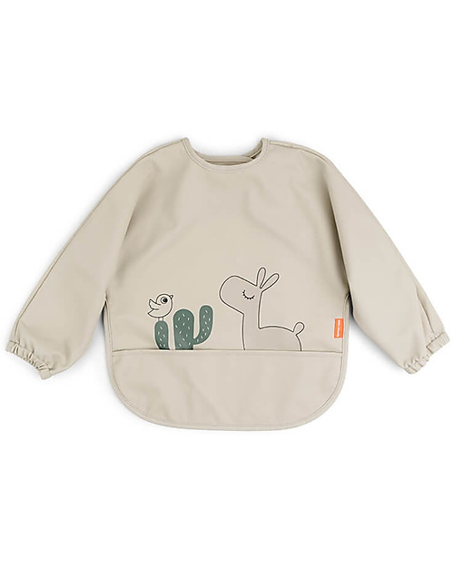 Done By Deer Bavaglio a Maniche Lunghe Impermeabile con Tasca - Lalee - Sabbia - Certificato Oeko-Tex Bavagli con Maniche