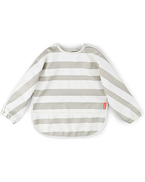 Done By Deer Bavaglio a Maniche Lunghe Impermeabile con Tasca - Strisce - Sabbia - Certificato Oeko-Tex Bavagli con Maniche