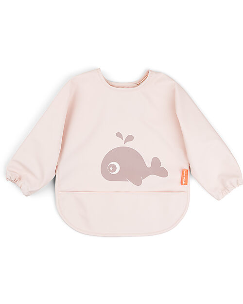 Done By Deer Bavaglio a Maniche Lunghe Impermeabile con Tasca - Wally - Rosa Cipria - Certificato Oeko-Tex Bavagli con Maniche