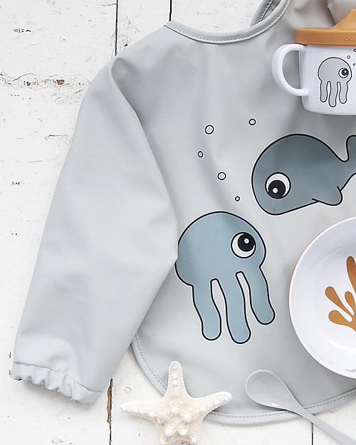 Done By Deer Bavaglio con Maniche Sea Friends - Grigio - 6-18 mesi Bavagli con Maniche