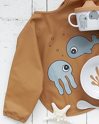 Done By Deer Bavaglio con Maniche Sea Friends - Mostarda - 6-18 mesi Bavagli Coprispalla