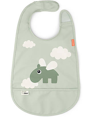 Noui Noui Bavaglio Impermeabile - Oliva - Silicone Alimentare - con Tasca  unisex (bambini)