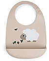 Done By Deer Bavaglio Impermeabile con Tasca - Tiny Farm - Sabbia - 100% Silicone Bavagli Impermeabili con Tasca