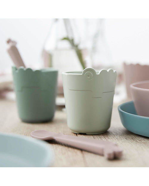 Done By Deer Bicchiere Kiddish Mini Mug - Croco - Powder - 100% PP Alimentare Riciclabile Bicchieri