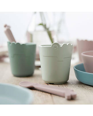 Done By Deer Bicchiere Kiddish Mini Mug - Croco - Sand - 100% PP Alimentare Riciclabile Bicchieri