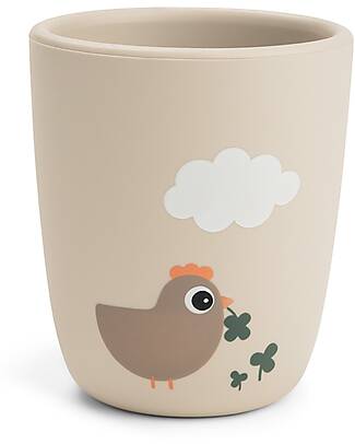 Done By Deer Bicchiere Mini Mug 160 ml - Tiny Farm - Sabbia - 100% Silicone Alimentare Bicchieri