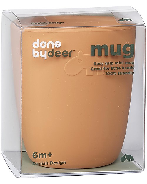 Done By Deer Bicchiere Mini Mug, Mostarda - 100% Silicone Alimentare Bicchieri