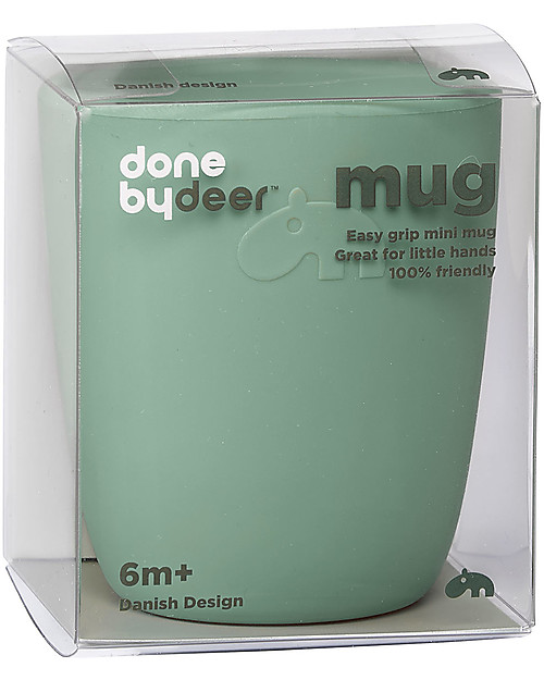 Done By Deer Bicchiere Mini Mug, Verde - 100% Silicone Alimentare Bicchieri