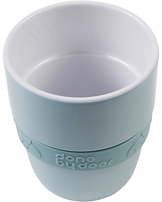 Done By Deer Bicchiere Yummy Elphee 240 ml, Celeste - Facile da afferrare, con cinturino in silicone Bicchieri