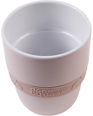 Done By Deer Bicchiere Yummy Elphee 240 ml, Rosa Cipria - Facile da afferrare, con cinturino in silicone Bicchieri