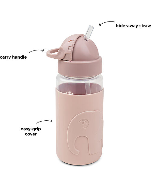 Done By Deer Borraccia Antigoccia con Cannuccia - Elphee - Cipria - con Cover in Silicone
 Borracce non Termiche