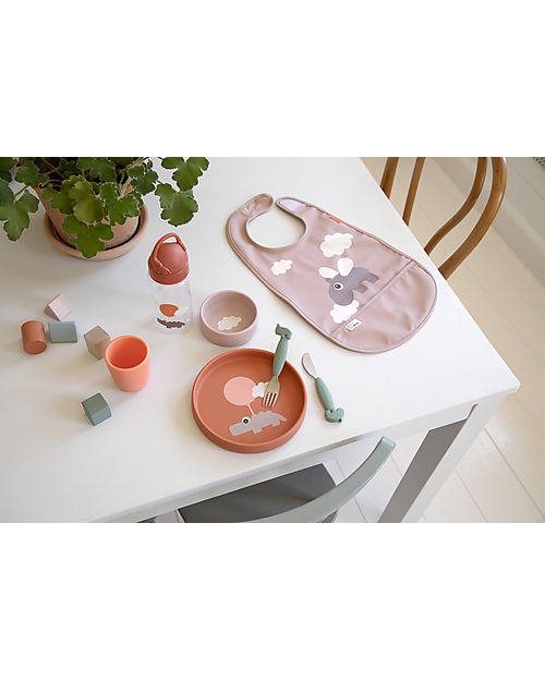 Done By Deer Borraccia Antigoccia con Cannuccia - Happy Clouds - Papaya - Lavabile in Lavastoviglie Borracce non Termiche