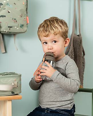 Done By Deer Borraccia Antigoccia con Cannuccia - Tiny Trails - Sabbia - 280 ml Borracce non Termiche