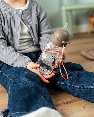 Done By Deer Borraccia Antigoccia con Cannuccia - Tiny Trails - Sabbia - 350 ml Borracce non Termiche