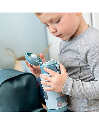 Done By Deer Borraccia Antigoccia Termica per Bambini 340 ml - Tiny Farm - Blu Borracce Termiche