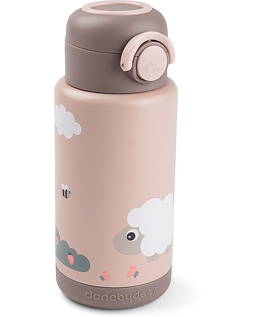Done By Deer Borraccia Antigoccia Termica per Bambini 340 ml - Tiny Farm - Cipria Borracce Termiche