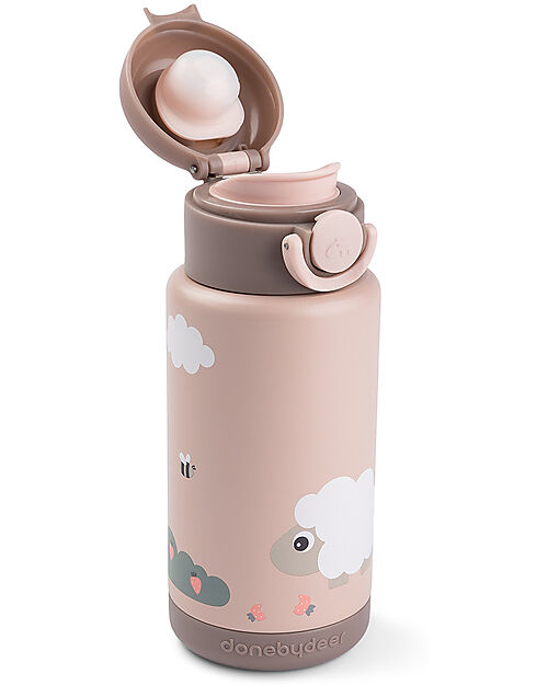 Done By Deer Borraccia Antigoccia Termica per Bambini 340 ml - Tiny Farm - Cipria Borracce Termiche