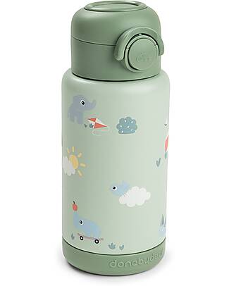 Done By Deer Borraccia Antigoccia Termica - Playground - Verde - 340 ml - 7,5 x 19 cm Borracce Termiche