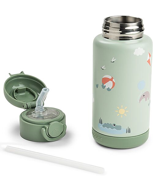 Done By Deer Borraccia Antigoccia Termica - Playground - Verde - 340 ml - 7,5 x 19 cm Borracce Termiche