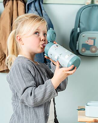 Done By Deer Borraccia Antigoccia Termica - Tiny Farm - Blu - 340 ml - 7,5 x 19 cm Borracce Termiche