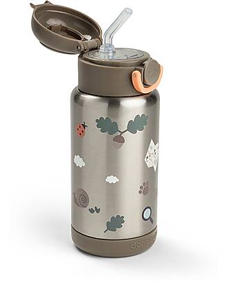 Done By Deer Borraccia Antigoccia Termica - Tiny Trails - Sabbia - 340 ml - 7,5 x 19 cm Borracce Termiche