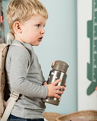 Done By Deer Borraccia Antigoccia Termica - Tiny Trails - Sabbia - 340 ml - 7,5 x 19 cm Borracce Termiche