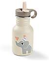 Done By Deer Borraccia in Metallo 350 ml - Celebration - Sabbia - con Cannuccia a Scomparsa! - 12m+ Borracce non Termiche