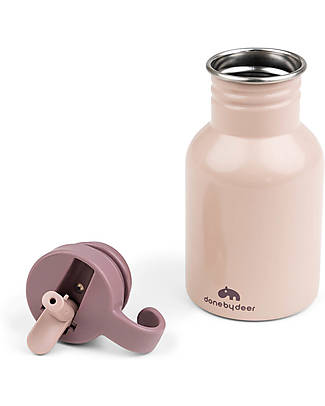 Done By Deer Borraccia in Metallo 350 ml - Ozzo - Powder - con Cannuccia a Scomparsa! Borracce non Termiche