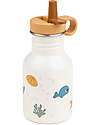 Done By Deer Borraccia in Metallo 350 ml - Sea Friend - Beige - con Cannuccia a Scomparsa! Borracce non Termiche