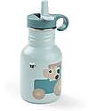 Done By Deer Borraccia in Metallo 350 ml - Tiny Farm - Blu - con Cannuccia a Scomparsa! - 12m+ Borracce non Termiche