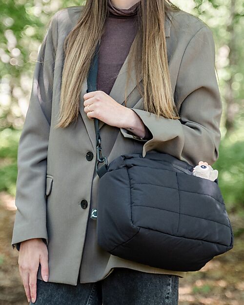 Done By Deer Borsa Cambio Passeggino Trapuntata - Nero - 12 L - Fatta con Bottiglie di Plastica Riciclata Borse e Organizer