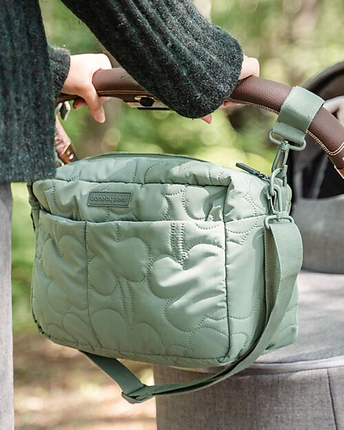 Done By Deer Borsa Cambio Passeggino Trapuntata - Verde - 12 L - Fatta con Bottiglie di Plastica Riciclata Borse e Organizer