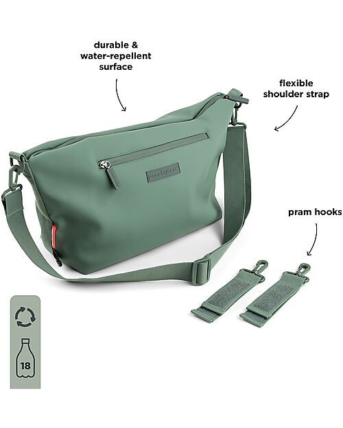 Done By Deer Borsa Passeggino Impermeabile - Verde - Ganci Inclusi Borse e Organizer