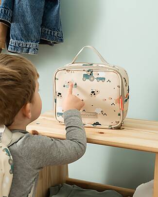 Done By Deer Borsa Termica Porta Pranzo - Tiny Farm - Sabbia - 2,8 L Contenitori Termici