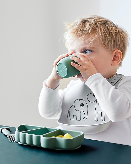 Done By Deer Box Portapranzo con Divisorio - Coccodrillo - Verde - Perfetto per Piccole Manine! Porta Merenda