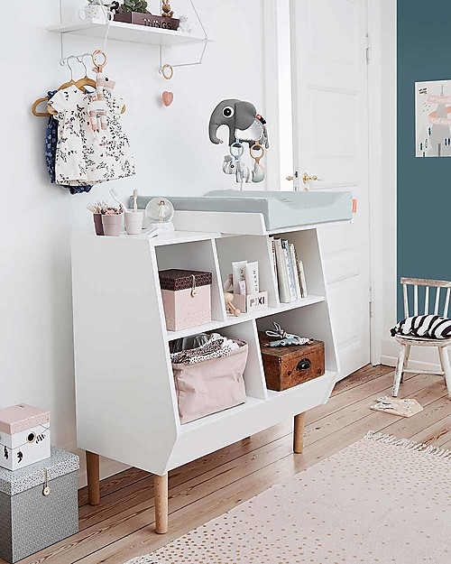 Done By Deer Cassettiera Trasformabile in Fasciatoio, Bianco - Per Tutte le Età Cassettiere