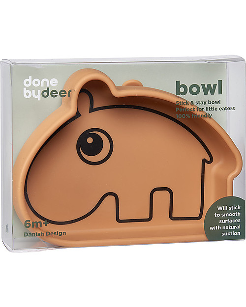 Done By Deer Ciotola Anti-Scivolo Stick&Stay Ozzo, Mostarda Piatti e Scodelle