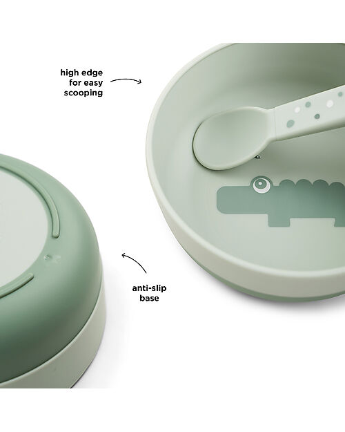 Done By Deer Ciotola Foodie - Croco Verde - 100% PP Alimentare Piatti e Scodelle