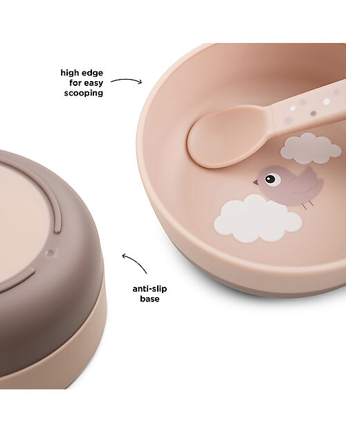 Done By Deer Ciotola Foodie - Happy Clouds Cipria - 100% PP Alimentare Piatti e Scodelle