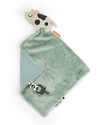 Done By Deer Comfort Blanket with Pacifier Clip Deer Friends - Dotti - Blue - 28 x 28 cm - 0+ Doudou & Comforters