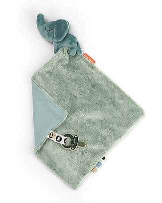 Done By Deer Comfort Blanket with Pacifier Clip Deer Friends - Elphee - Blue - 28 x 28 cm - 0+ Doudou & Comforters