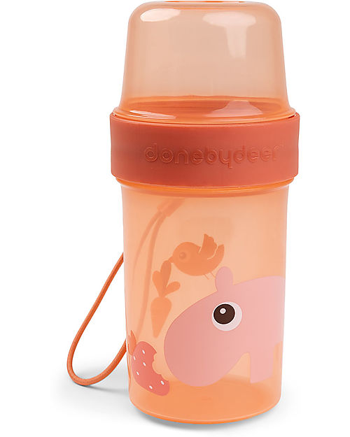 Done By Deer Contenitori Snack con due Scomparti - L Ozzo - Papaya
 Porta Merenda