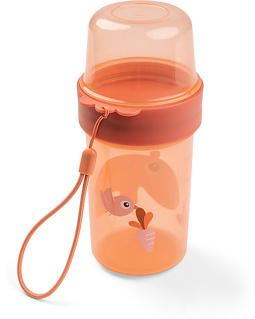 Done By Deer Contenitori Snack con due Scomparti - L Ozzo - Papaya
 Porta Merenda